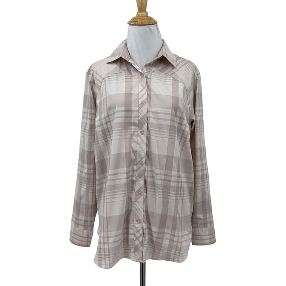 Under Armour Shirt Womens XS Extra Small Multi Plaid Button Up HeatGear Pleated - Picture 1 of 14